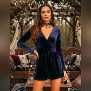 LULUS Velvet Romper